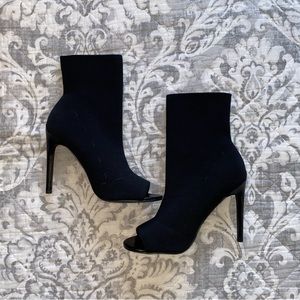 steve madden open toe high heel booties - cappy black women’s size 7.5